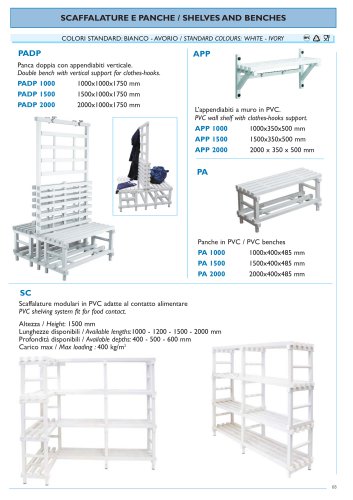 SCAFFALATURE E PANCHE / SHELVES AND BENCHES