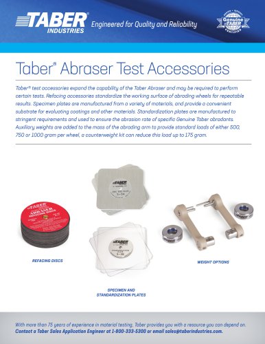 Taber - Rotary Abraser Test Accessories