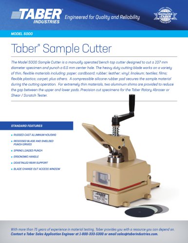 Taber Sample Cutter - Model 5000