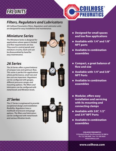 Filters, Regulators & Lubricators