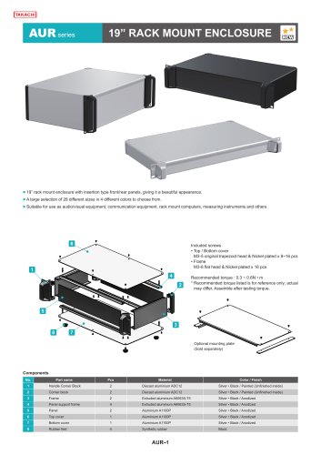 19” RACK MOUNT ENCLOSURE - AUR series