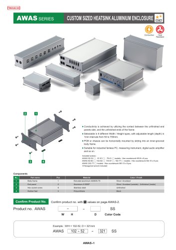 Custom Sized Heatsink Aluminium Enclosure - AWAS series