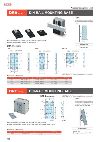 DIN-rail Mounting Base - DRA・DRT series