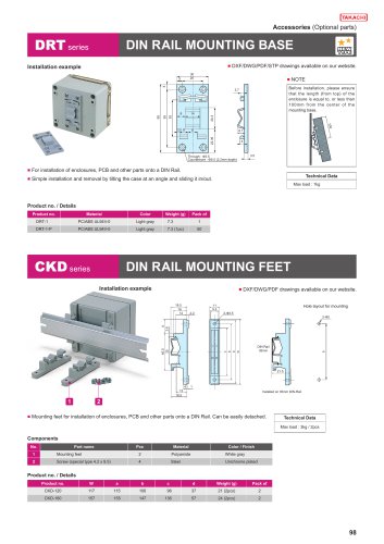 DRT series - DIN RAIL MOUNTING BASE