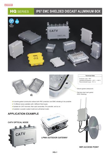HQ series - IP67 EMC SHIELDED DIECAST ALUMINUM BOX