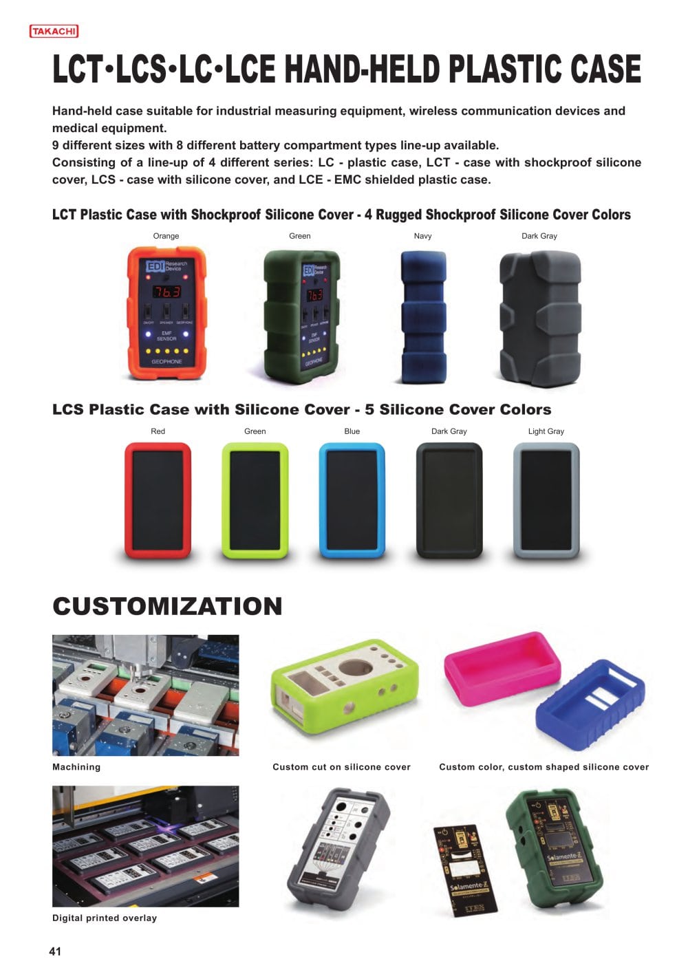 LCT series - HANDHELD CASE with SHOCKPROOF SILICONE COVER - TAKACHI Electronics Enclosure Co., Ltd.