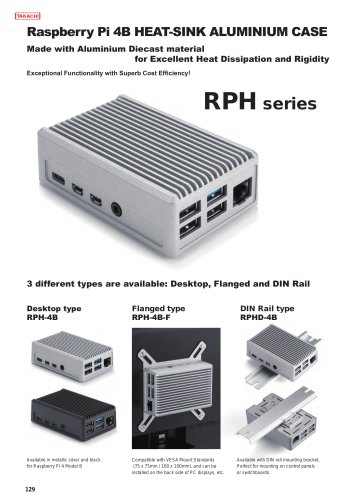 RPHD series - DIN RAIL MOUNT Raspberry Pi 5 HEATSINK CASE