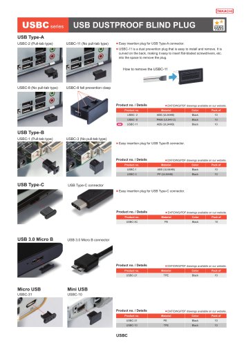 USBC・KPS series - CONNECTORS & USB PORT COVERS