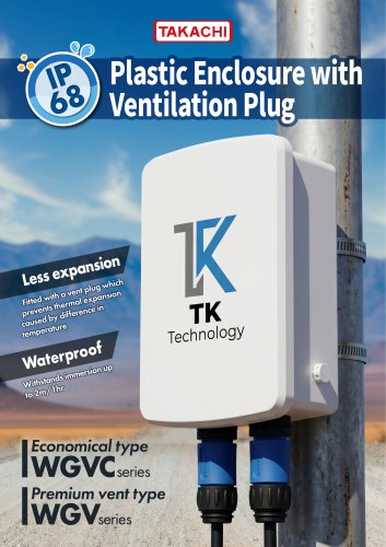 WGV series - IP68 PLASTIC ENCLOSURE with VENTILATION PLUG