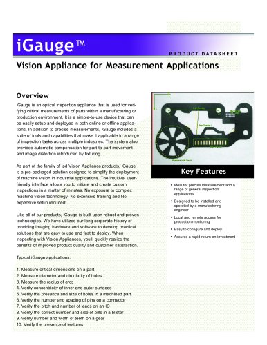 Vision Appliance for Measurement Applications igauge