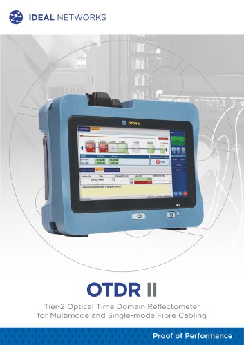 OTDR  II - Tier-2 Optical Time Domain Reflectometer  for Multimode and Single-mode Fibre Cabling