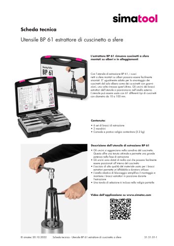 31 51 01 - Technical Data Sheet - BP 61 - IT