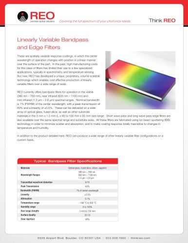 Linearly Variable Filters