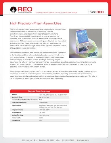 Precision Prism Assemblies