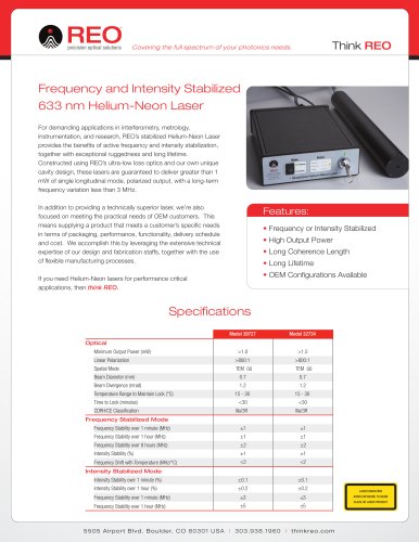 Stabilized 633nm Laser