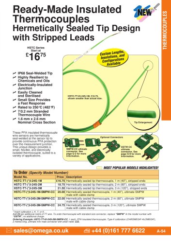 Hermetically Sealed Thermocouple HSTC Series