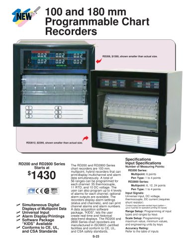 Programmable Chart Recorders   RD200 and RD2800 Series