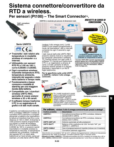 Sistema connettore/convertitore da RTD a wireless.