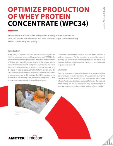 Optimize Production of Whey Protein Concentrate (WPC34)