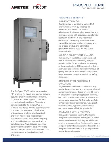 ProSpect TD-30 In-Line Dairy Analyzer