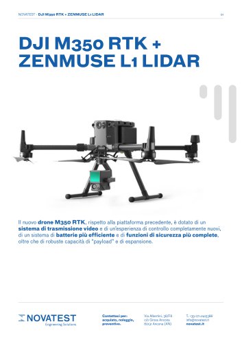 DJI M350 RTK + ZENMUSE L1 LIDAR - Scheda Tecnica