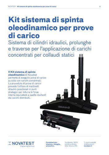 Kit sistema di spinta oleodinamico per prove di carico - Scheda Tecnica