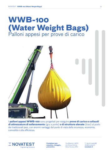 WWB-100 (Water Weight Bags) - Scheda Tecnica