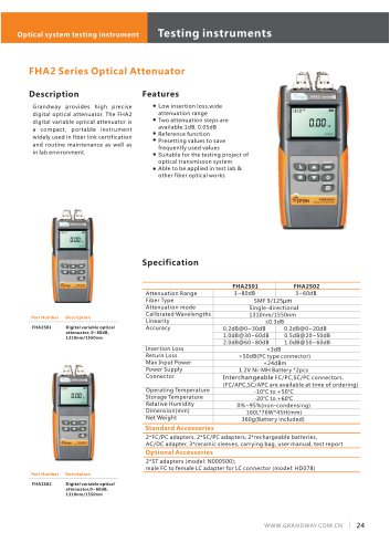 FHA2 Series Optical Variable Attenuator