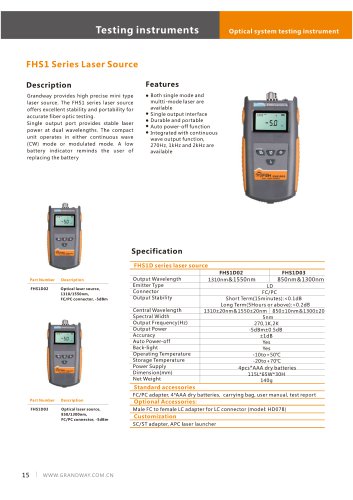 FHS1 SErie Laser Source