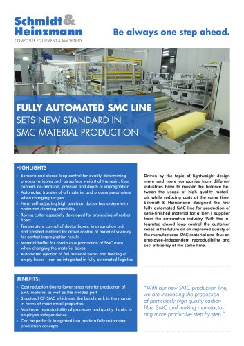 FULLY AUTOMATED SMC LINE SETS NEW STANDARD IN SMC MATERIAL PRODUCTION