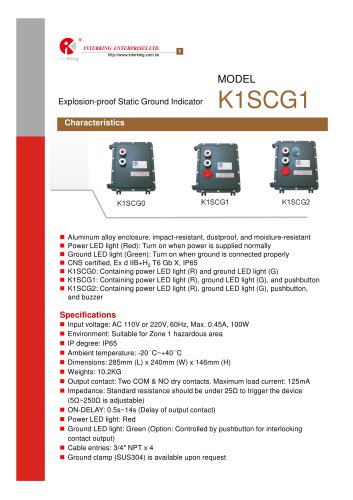 Safety Control-Ground fault indicator (K1SCG1)