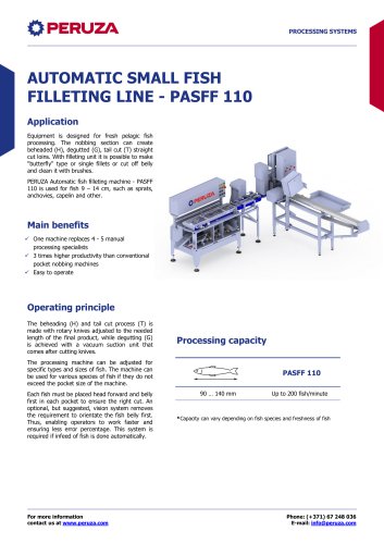 AUTOMATIC SMALL FISH FILLETING LINE - PASFF 110