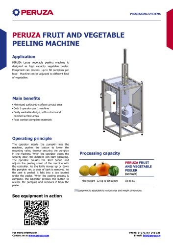 PERUZA FRUIT AND VEGETABLE PEELING MACHINE