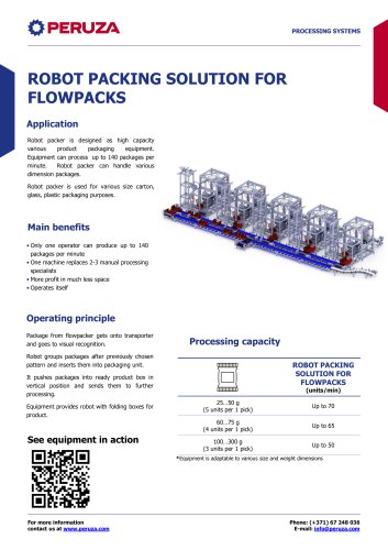 ROBOT PACKING SOLUTION FOR FLOWPACKS