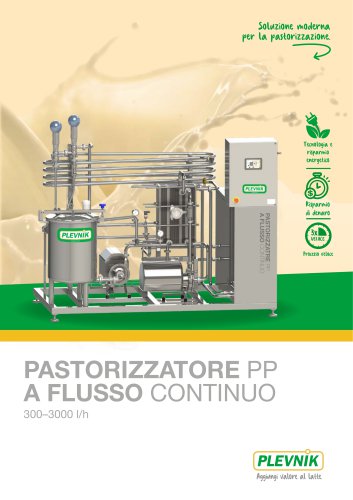 PASTORIZZATORE PP A FLUSSO CONTINUO 300–2000 l/h