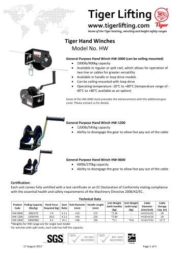 Tiger Hand Winches