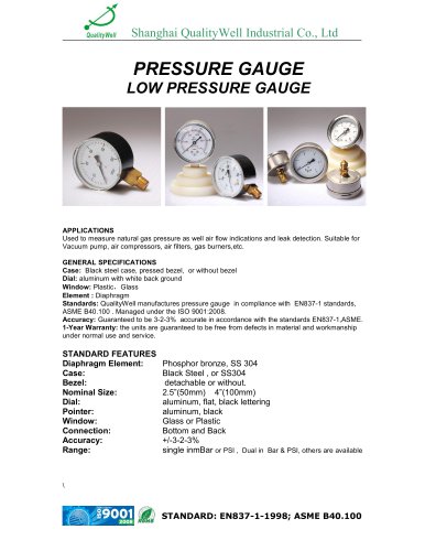 Low Pressure Gauge