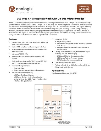 USB Type-C™ Crosspoint Switch with On-chip Microcontroller
