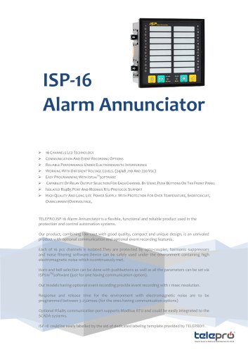 Alarm Annunciator ISP - 16