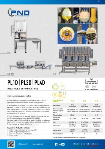 PL1D/PL2D/PL4D - Scheda tecnica