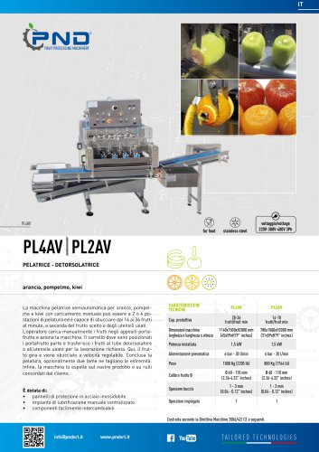 PL2AV - PL4AV - Scheda tecnica