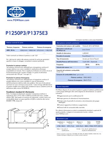 P1250P3-P1375E3 (50Hz) Open Generator Set