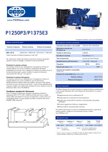 P1250P3-P1375E3 (60Hz) Open Generator Set