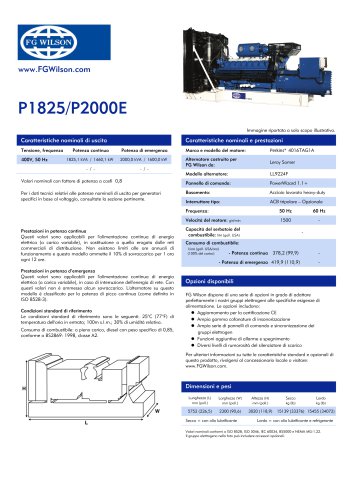 P1825-P2000E (1825-2000 kVA) Open Generator Set