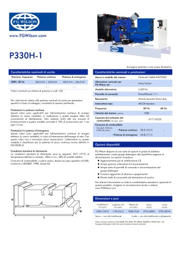 P330H-1 (330 kVA) 3 Phase Open Generator Set