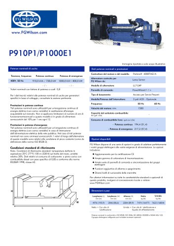 P910P1-P1000E1 (910-1000 kVA) Open Generator Set