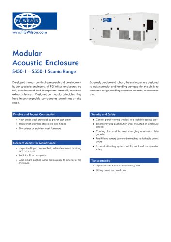 Scania powered 450 - 550 kVA Enclosures