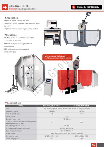 HST JBS/JBW Series Pendulnm Impact Testing Machine