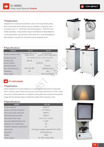 HST VU Series Charpy Specimen Broacher