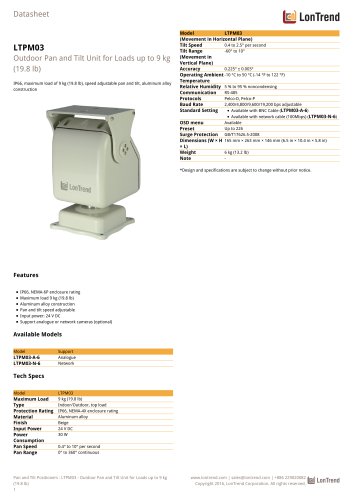 LTPM03 - Pan tilt unit